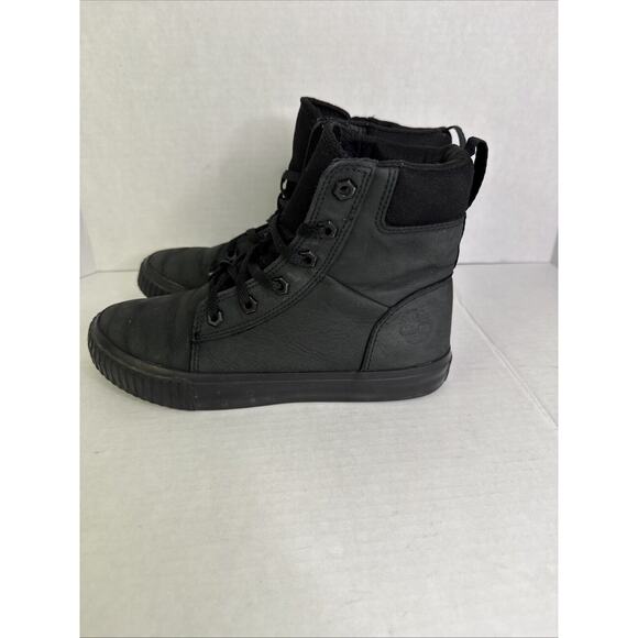 Timberland Black Leather Women's Ankle Boots‎ Size 6 Laced - Picture 2 of 7